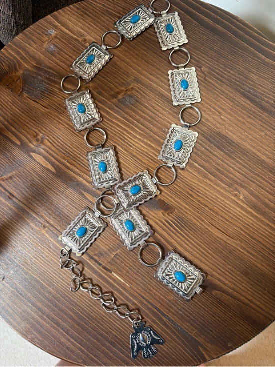 None Accessories - Turquoise-Accent Western Concho Belt - Women Accessories
